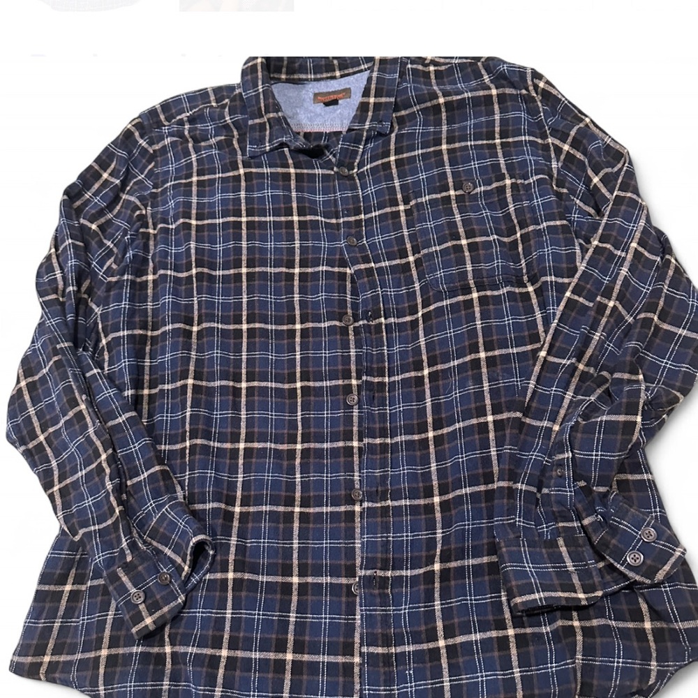 Northwest Navy and Tan Plaid Casual Shirt